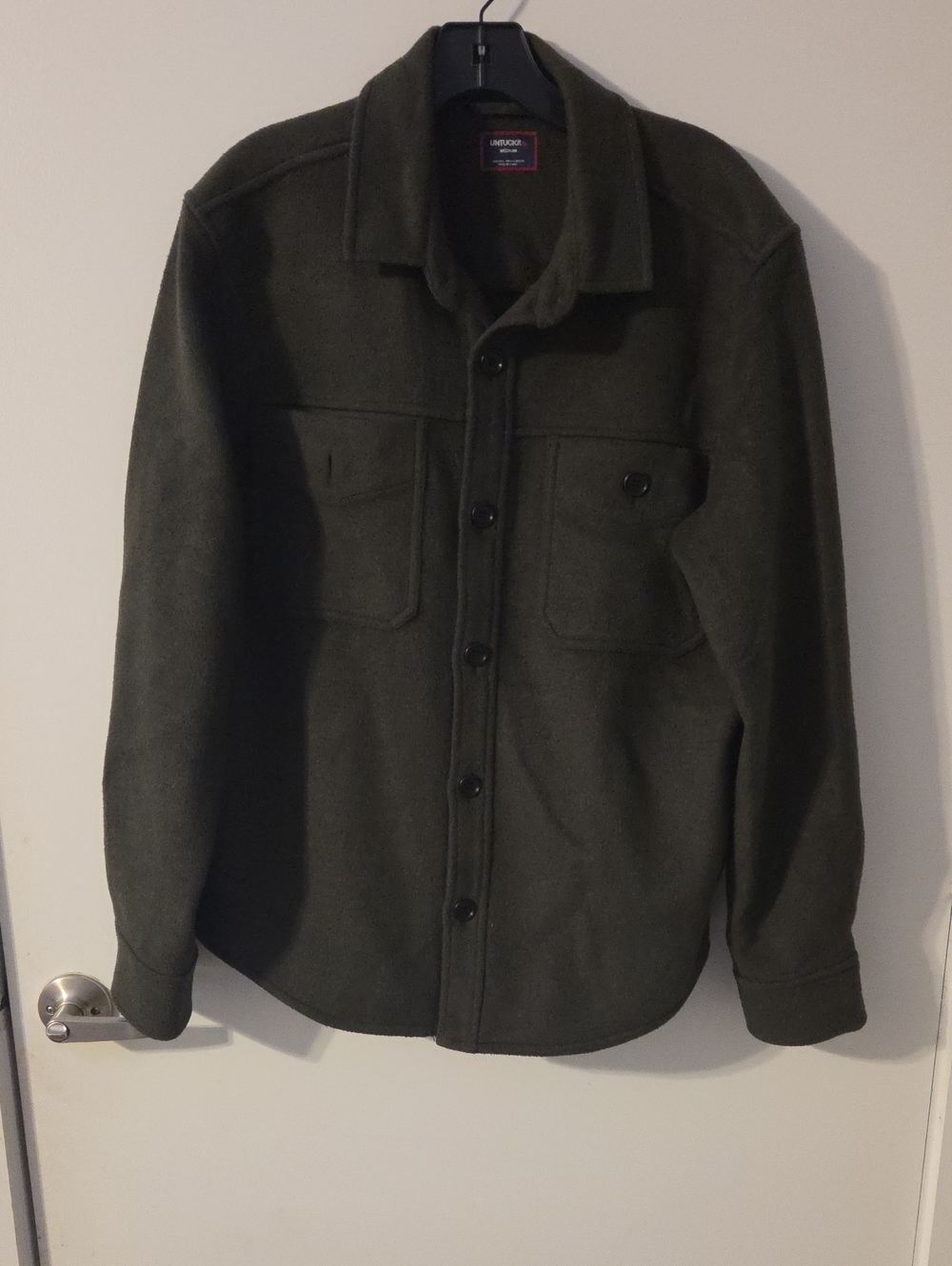 UNTUCKit Dark Olive Green Lightweight Shirt Jacket